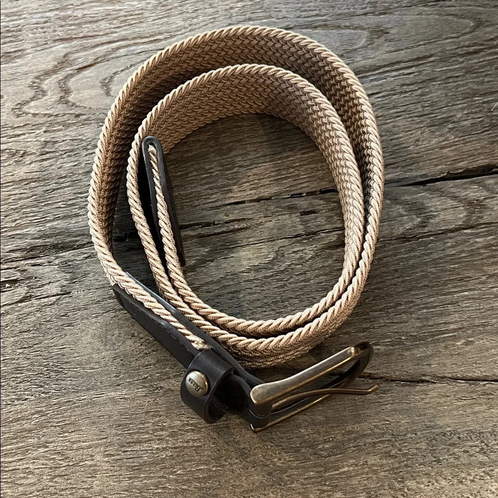 Bass braided woven belt with leather tips